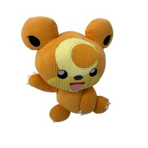 Pokemon Teddiursa Corduroy Plush Stuffed Animal Toy Orange